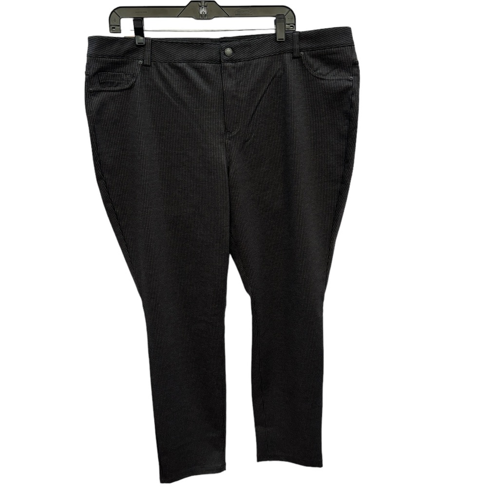DKNY Women's Ponte Straight-Leg Pants |‎ XXL, Grey Houndstooth